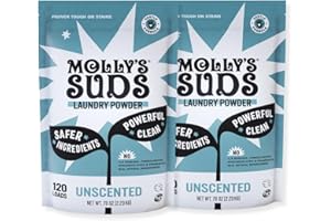 Molly's Suds Original Laundry Detergent Powder | Clean Laundry Detergent Powder for Sensitive Skin | Simple, Effective Ingredients, Stain Fighting | 240 Loads (Unscented)