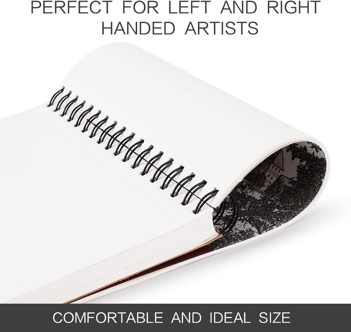 Bachmore Sketchpad 9X12" Inch (68lb/100g), 100 Sheets of TOP Spiral Bound Sketch Book for Artist Pro & Amateurs | Marker Art, Colored Pencil, Charcoal for Sketching: Arts, Crafts & Sewing