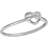 Boma Jewelry Sterling Silver Dainty Heart Knot Ring - Size 7