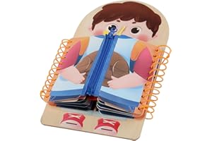 Button Board | Basic Life Skills Toys - Learn to Zip, Lace and Buckle, Portable Wood Toy for Classroom Travel Preschool Kinde