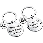 HOLLP Comedy Movie Gift Funny Quote Jewelry You're the Dumb to My Dumber You're the Dumber to My Dumb Set Keychain