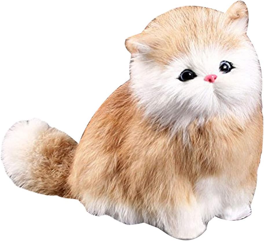Calcifer Creative Handmade Simulation Cat Stuffed Animals Plush Toys With Sound For Children/Car Home Decoration (Style D)