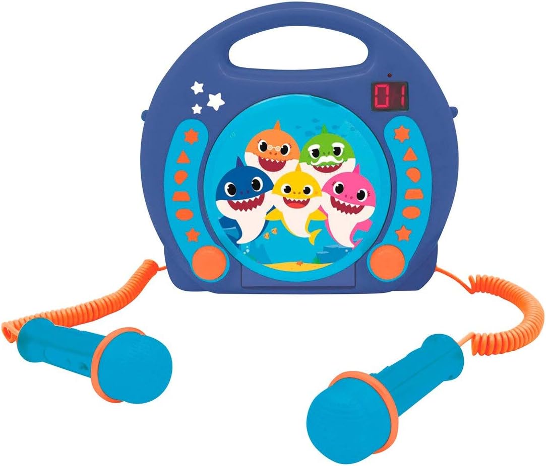 Lexibook Baby Shark Nickelodeon, CD player with 2 mics, Programming function, headphones jack