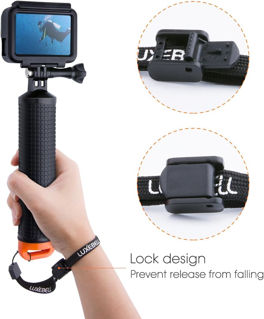 Luxebell Waterproof Floating Hand Grip, Pole Mount for Gopro Hero 8 7 6 5 Max Session 4 3+, Handle Mount Accessories for AKASO EK7000 V50 Pro Brave 4 Dragon Crosstour Campark DJI OSMO Action Camera : Camera & Photo