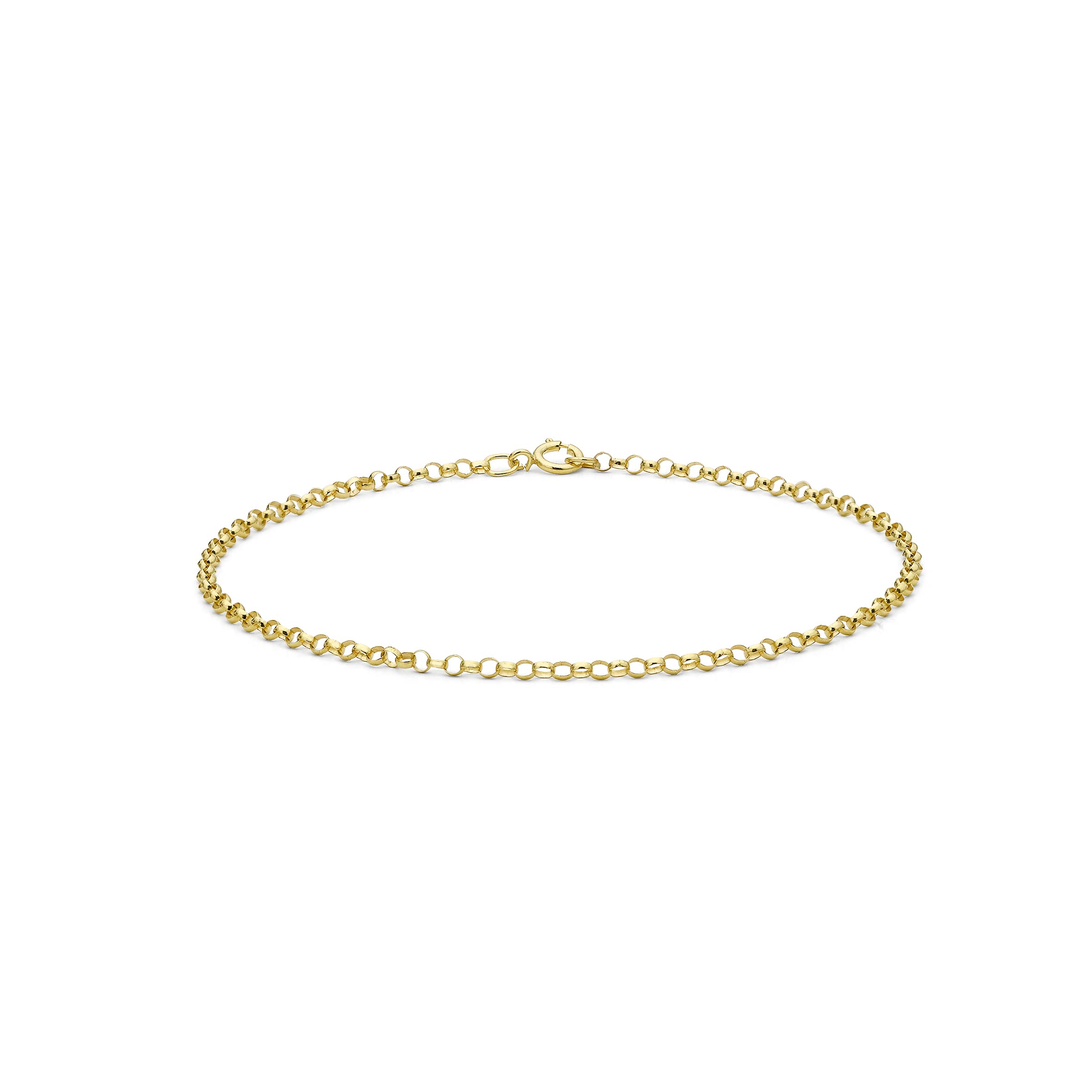 CARISSIMA Women's 9 ct Yellow Gold 2 mm Round Belcher Chain Bracelet of Length 18 cm/7 Inch — image 1