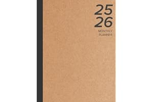 2025-2026 Monthly Planner: Large, Simple Two Year Calendar & Schedule Organizer (January 2025 through December 2026) - Kraft Brown Cover