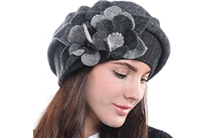 HISSHE Lady French Beret 100% Wool Beret Chic Beanie Winter Hat HY023
