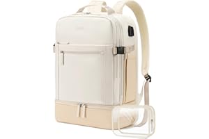 ZOMFELT Travel Backpack for Women, Flight Approved Carry on Backpack with Shoes Compartment & Wet Pocket, Water Resistant 17inch Laptop Bag with USB Charging Port for College Weekender Hiking Trip