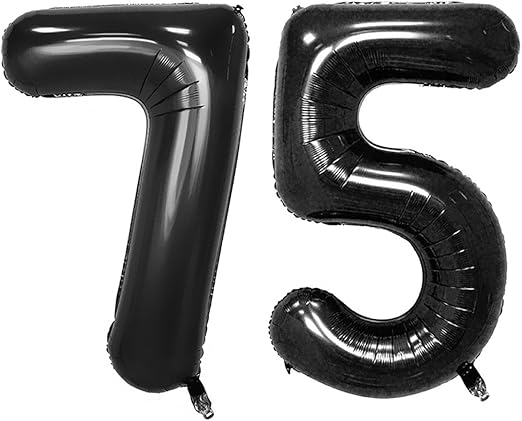 Amazon Com 40inch Black Foil 75 Helium Jumbo Digital Number