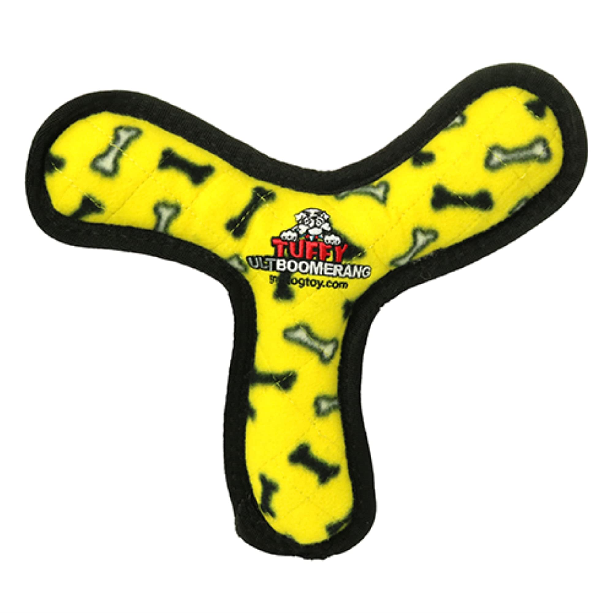 Tuffy Ultimate Bowmerang Bones Dog Toy, Yellow