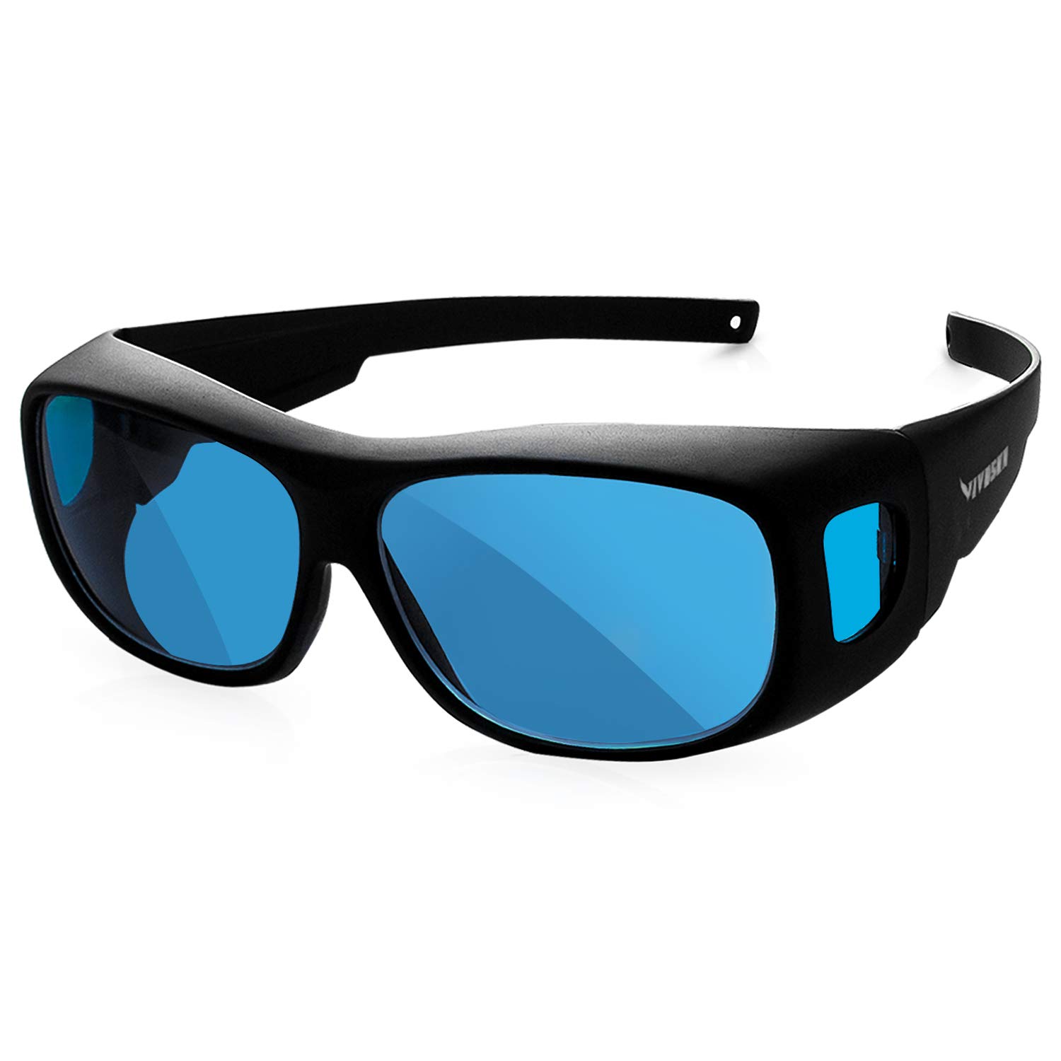 VIVOSUN Indoor Hydroponics Anti UVA and UVB Grow Room Glasses Goggles with Glasses Case, Blue
