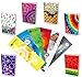 BashBox Book Sox Stretchable Jumbo Fabric Girls Book Covers Includes Spirograph, Sprinkles, Purple Lightning, Tye Dye, Watermelon & Raindrops Designs & 6 Exclusive Bookmarks