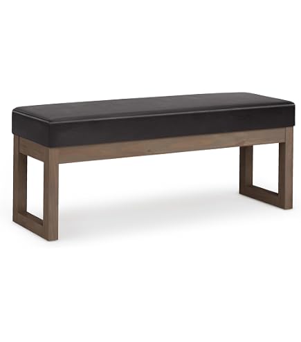 Shay Distressed Grey Taupe Mid Century Faux Leather Large Square Coffee Table Storage Ottoman