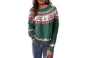 Qbily Fall Halloween Knitted Sweater For Women Winter Holiday Xmas Christmas Pullover Sweatshirt Tops