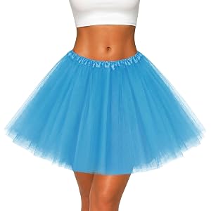 Tutu for Women Adults Teens 5 Layered Tulle Skirts Puffy Dance Tutus | Party Skirt, 80s Outfit, Halloween Costumes, Running,