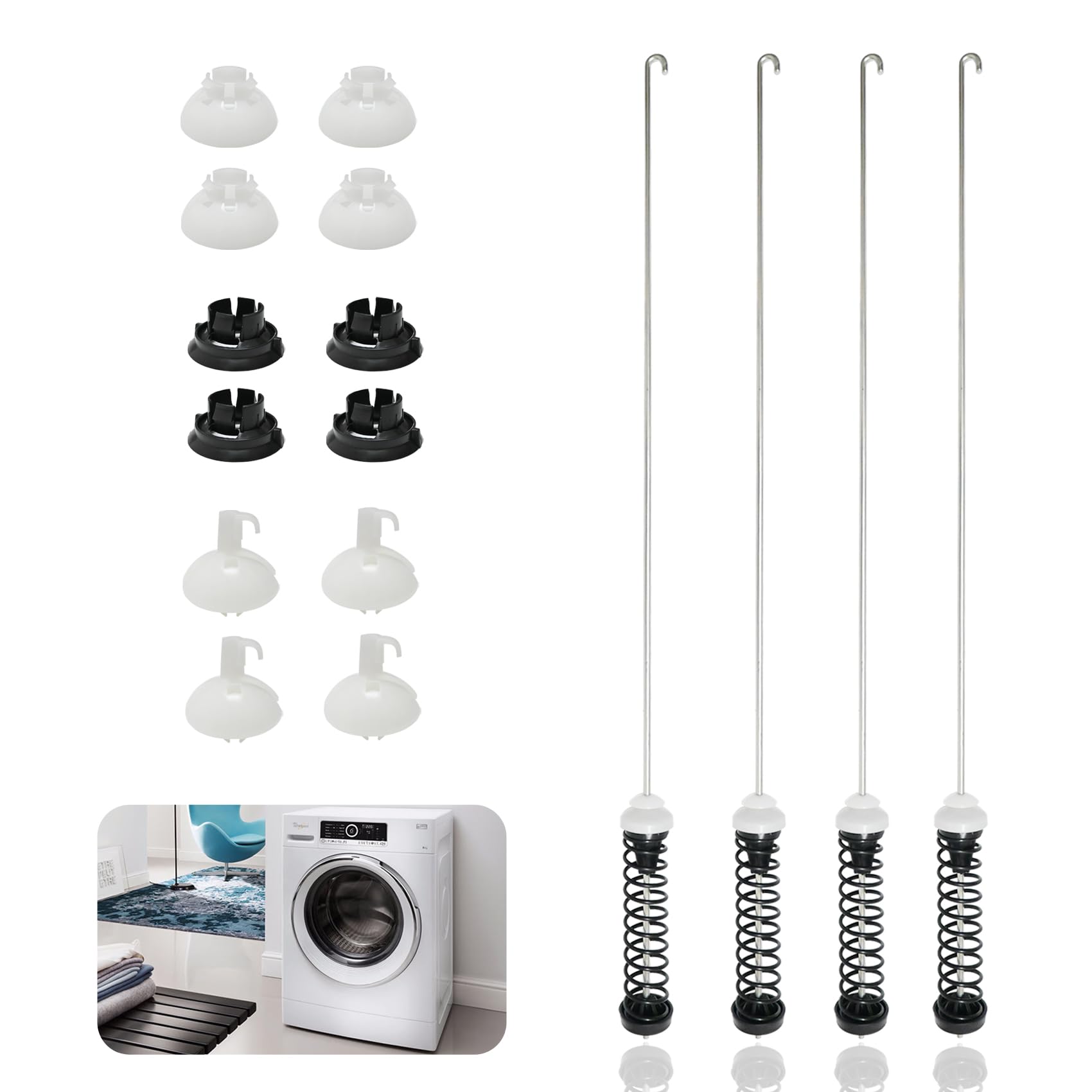 Photo 1 of ???????? W11400156 W11187091 Suspension Rod, Washing Machine Suspension Rod (4PCS), for Whirlpool WTW7120HW0 WTW8127LC0 WTW500CMW0 WTW6150PW0 & for Maytag MVW7230HW0 MVW7232HW0