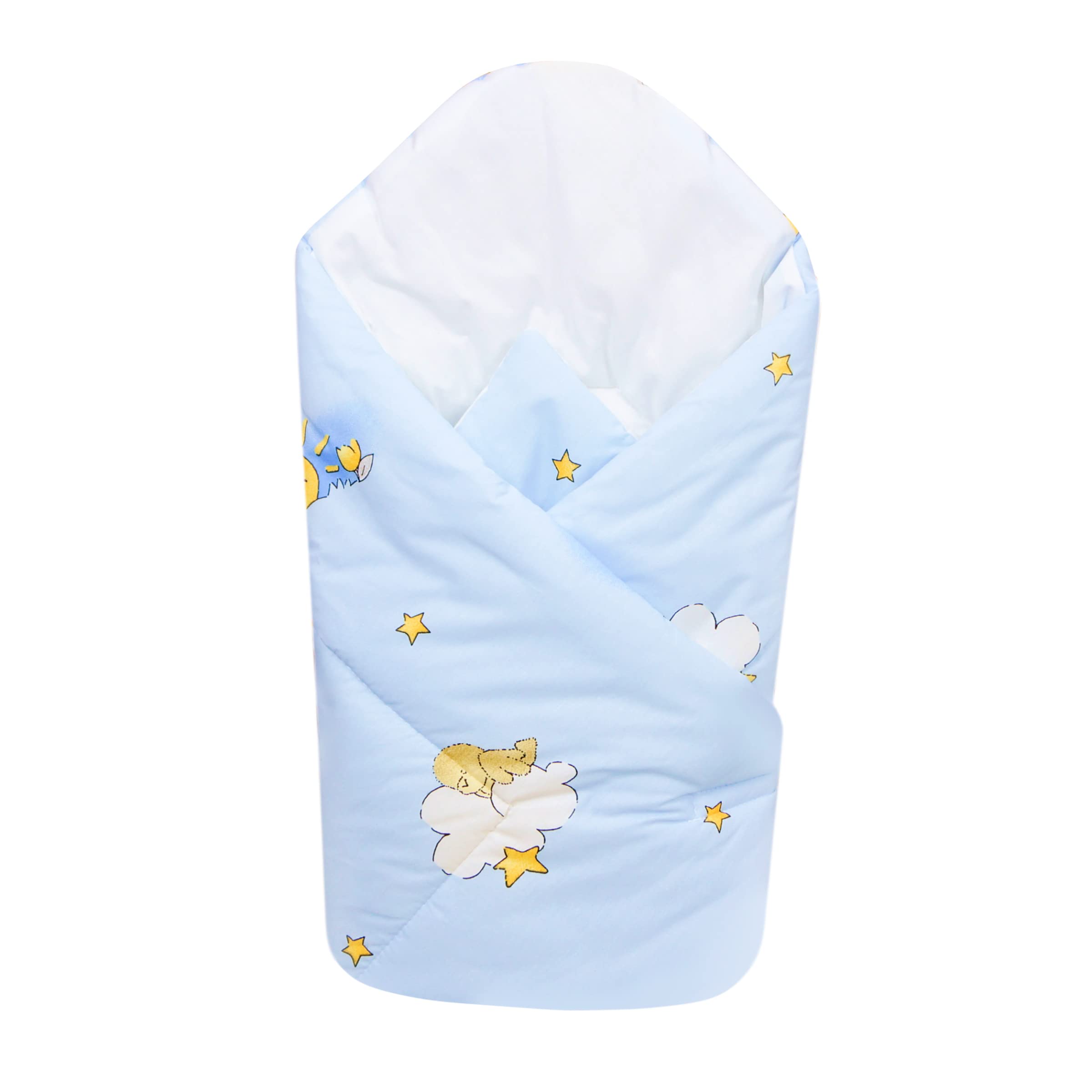Baby Swaddle Wrap Blanket/Newborn Cotton Swaddling Envelope 0 to 3 Months (Ladders Blue)