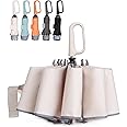 QWB TUMAAOTU Inverted Umbrella with Carabiner Handle, Wind Proof Umbrellas For Rain and Sun, 46 Inch Portable Reverse Folding UV Umbrella, Car Umbrella for Women Men, 10 Ribs