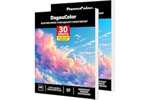 DagouColor Watercolor Paper Pad, A4, 2 Pack, 30 Sheets Each, 140lb/300gsm Cold-pressed Paper, Artist Book for Adults Kids, Pa