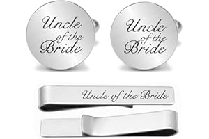 Kooer Personalized Men's Wedding Cufflinks, Custom Father Of The Bride Cuff Links Jewelry Gift For Men Him Groom Groomsman