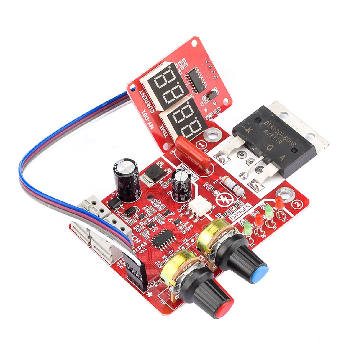 POFET Spot Welder Control Board 100A Digital Display Spot Welding Module Time and Current Controller Panel Timing Ammeter