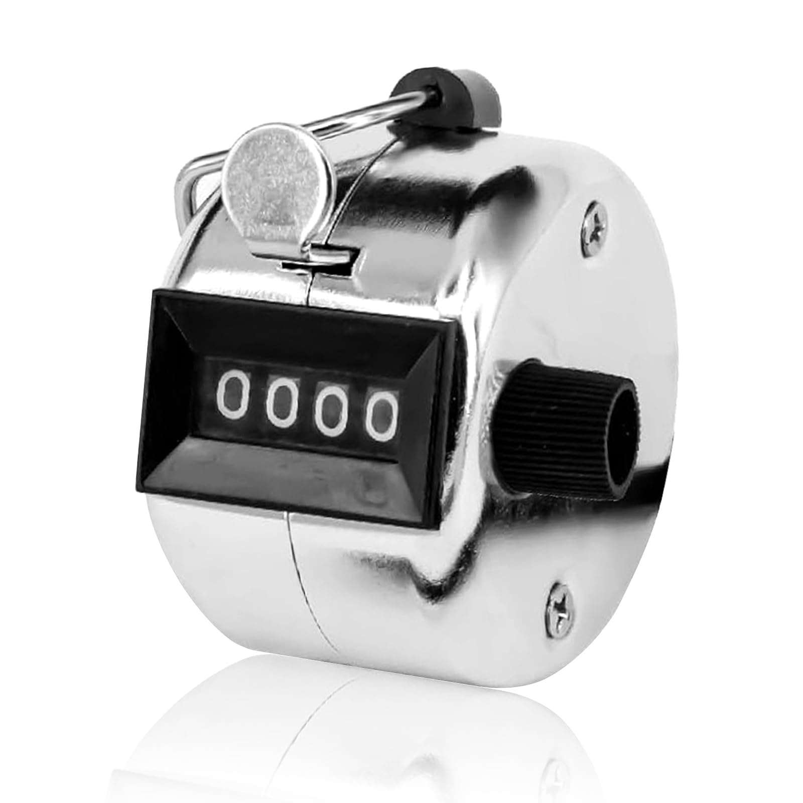 LICQIC 4-digit Clicker Counter, Handheld Counters, Tally Counter, for Counting, Scoring, Knitting, Golf (Silver)