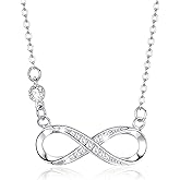925 Sterling Silver Infinity Love Heart Sunflower Necklace for Women Hypoallergenic Sterling Silver Pendant Jewelry