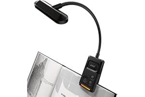 AXX Clip on Book Light for Bed, Rechargeable Reading Lamp for Kids, 1000mAh Battery Operated, 30/60 Minutes Timer, Lighting Accessories for Travel Car at Night - Portable, Small, Cute