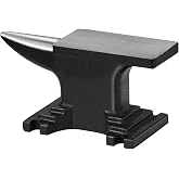 VEVOR Single Horn Anvil, 9 Lbs Cast Steel Anvil, High Hardness Rugged Round Horn Anvil Blacksmith, Compact Design and Stable Base, Forge Tools and Equipment, Metalsmith Tool for Bending and Shaping