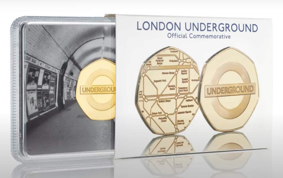 The Commemorative Coin Company Officially Licensed LONDON UNDERGROUND 24ct Gold Commemorative in Case. Subway/Tube/Train/TFL. Transport for London