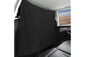 Lucky Tom Privacy car Divider Curtain,Sunshade Screen Covers for Travel Camping Sleeping,Travel Easy Removable Curtains,Protect Baby Sleep Privacy Curtain.（Black）