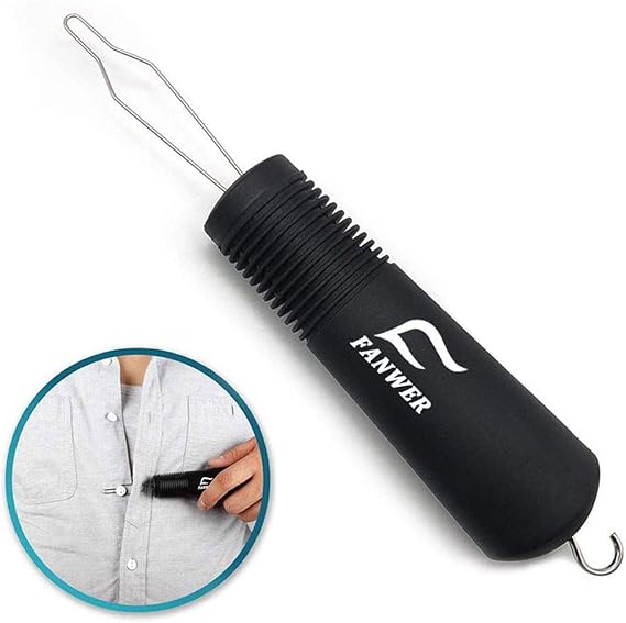 Button Hook and Zipper Pull One Hand Buttons aids Button Assist Device