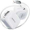 TORRAS FlexLine 40W for iPhone 16 Charger, Dual-Port USB C Charger Block with Retractable Cable, Travel Charger for iPhone Charger Fast Charging, Type C Charger for iPhone 15 with Foldable Plug