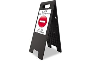 Headline Sign Customizable A-Frame Outdoor Sandwich Board, Double Sided with Weather Resistant Plastic Protective Cover Inserts - Signage Stand for Businesses, Sidewalk, and Parking, 10.5 x 25 in, Black, 1-Pack