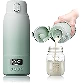 Portable Bottle Warmer Extended Battery Life - Dual Heating Modes for Breast Milk & Water, 17 Ounces, Fast Heating, Ideal for