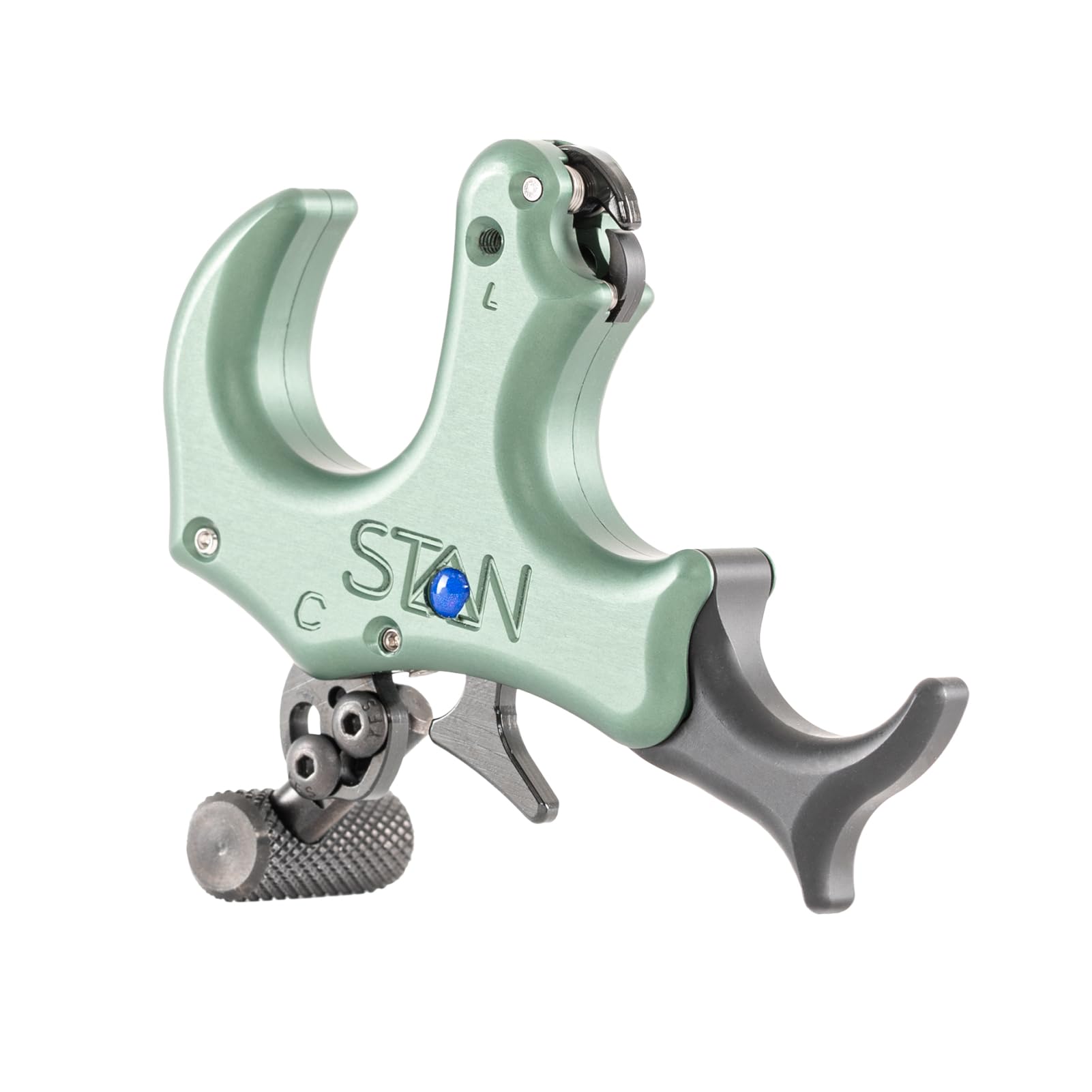 Photo 1 of Stan OnneX Clicker Thumb Bow Release Aid for Archery & Hunting - Adjustable, DLC-Coated Resistant Internals, Smooth Action, Click-Feedback System, Modular 3 or 4 Finger Fit, Sage, Large