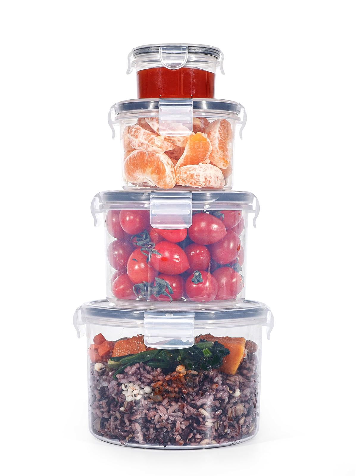 Photo 1 of [4 Pcs] Food Storage Containers with Lids Airtight - BPA-Free, 100% Leak-Proof, Meal Prep Containers for Kitchen Storage and Organization, Dishwasher & Microwave, Freezer Safe(Circle)
