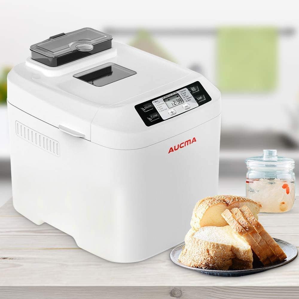LFDHSF Breadmakers, Automatic Fastbake Bread Maker with Gluten Free Menu, 2LB Large Capacity Environmental Health Energy Class A