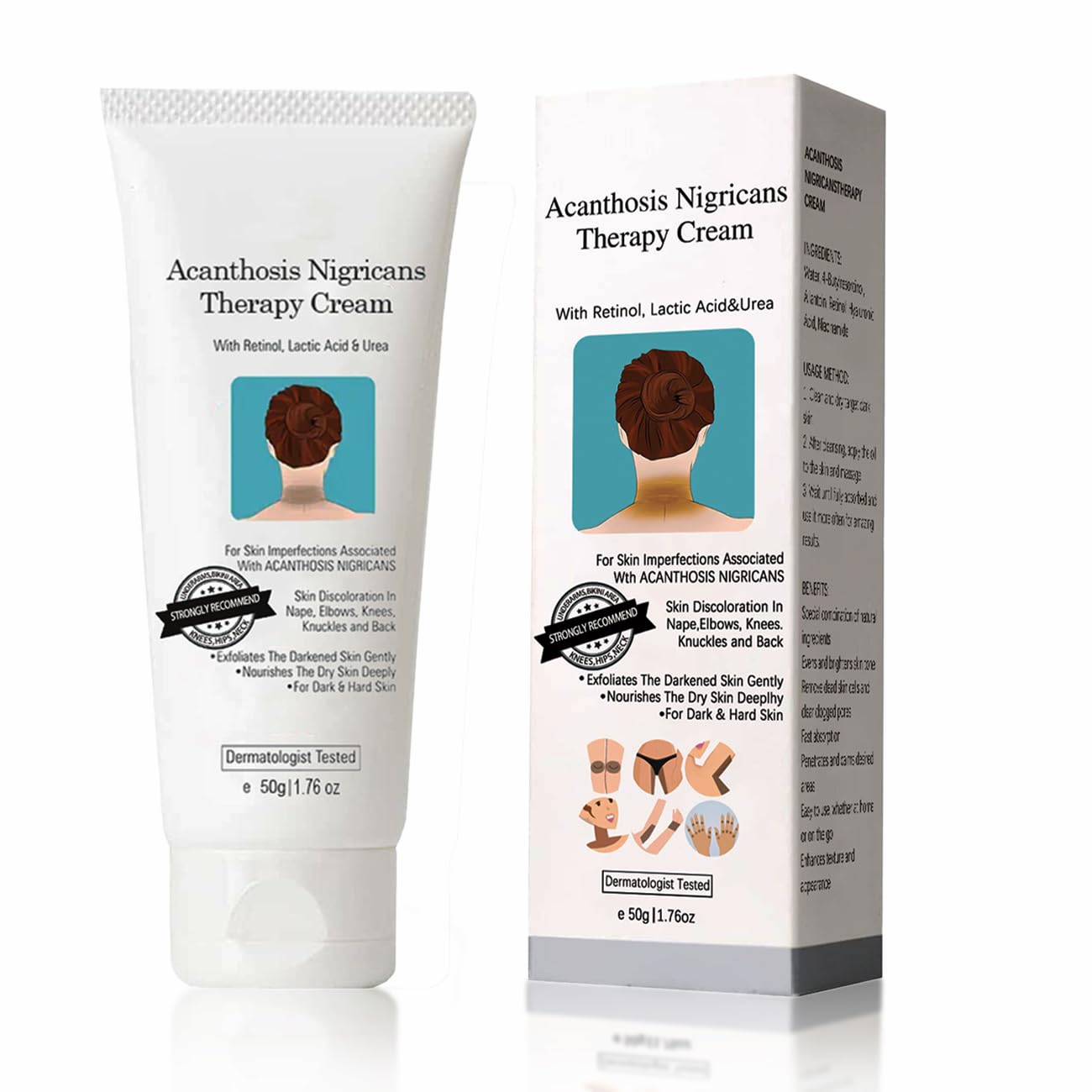2pcs Acanthosis Nigricans Cream, Fixderma Nigrifix Cream, Acanthosis Nigricans Corrective Cream, 50g Whitening Moisturizing Dark Spot Correcting Cream for Knuckles