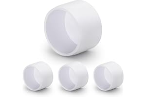 PVC Pipe End Caps 1-1/4 Inch, Zernmiarder White SCH40 Furniture Grade Pipe Cover Fitting - Fits 1-1/4" PVC Pipes, 4 Pieces