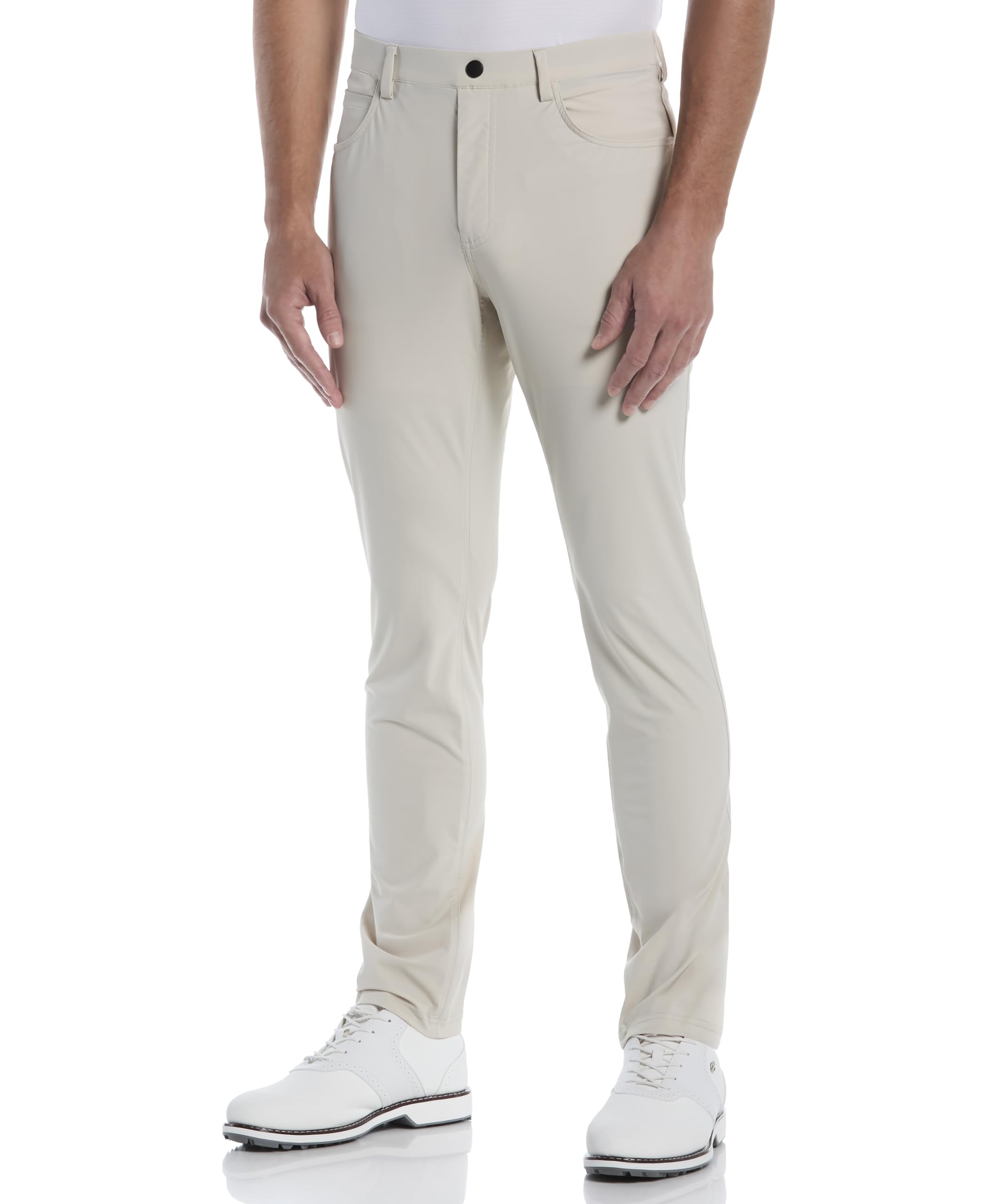 PGA Tour Men’s 5-Pocket Performance Pull-on Golf Pants, 30″/32″ Inseams, 4-Way Stretch, Moisture-Wicking, Sun Protection, Silver Lining, Medium/32 Inseam