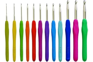 Athena's Elements Ergonomic Crochet Hooks 12 Sizes, Smooth Crochet Needles, Comfortable and Easy to Hold Padded Hook Handle, Best for Arthritic Hands 2 mm ~ 8 mm