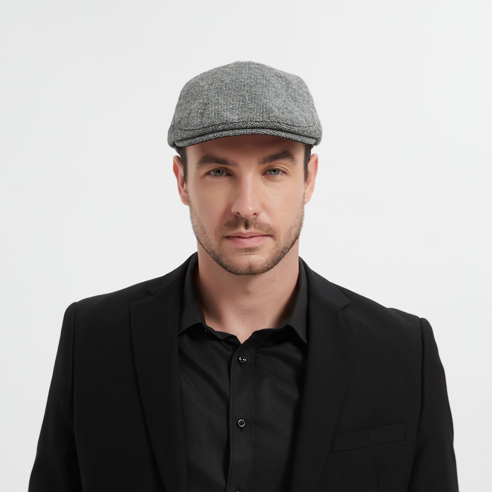 EKMTBJXY Flat Beret Men's Peaked Cap Cotton Beret Newsboy Driving Cabbie Cap Flat Cap