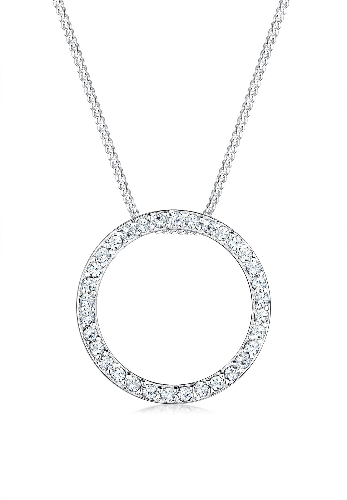 Elli Necklace Circle Pendant Crystal 925 Sterling Silver — image 1