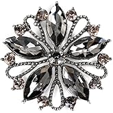 Craftisum 10 pcs Black Hollow Metal Flower Rhinestone Petals Sewing Coat Buttons -40mm -11/2"