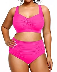 Tempt Me Women Plus Size High Waisted Bikini Set
