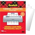 Scotch Thermal Laminating Pouches, 100 Count, Clear, 5 mil. | Fits Letter Sized Paper (8.9 in. × 11.4 in.), Laminate Business