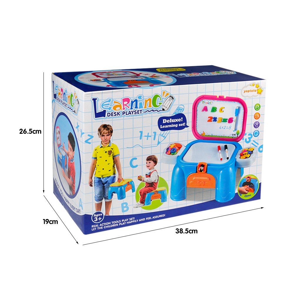 Jun Feng Long Magnetic White Board with Storage Box Chair Drawing Games Magnetic Letters, Numbers 3 in 1 Portable Chair