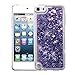 MYTURTLE iPod Touch 7th 6th 5th Generation Case Shockproof Hybrid Hard Silicone Shell Impact Cover With Screen Protector For iPod Touch 7 (2019), iPod Touch 5/6 (2015), Quicksand Purple Hearts Glitter