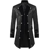 DRTES Men's Victorian Steampunk Tailcoat Jacket Gothic Brocade Coat | Medieval frock coat for vampire, pirate, cosplay and masquerade Costume